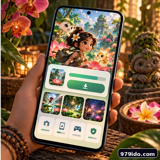Pratinjau antarmuka panduan APK Hutan Bunga